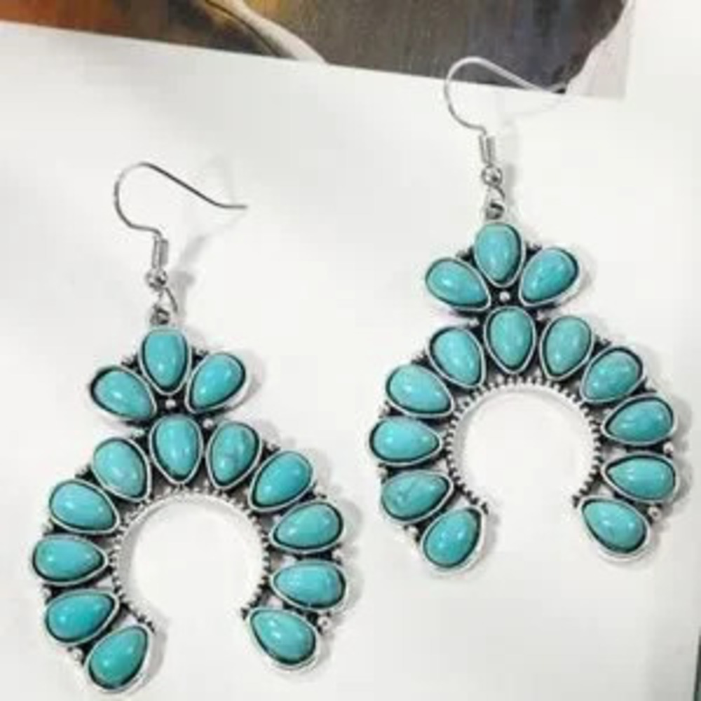Western Silver Tone Earrings